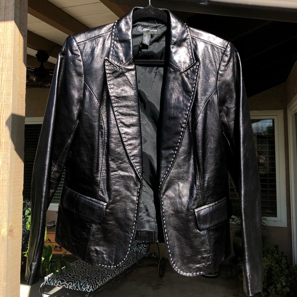 Black Leather Fitted Jacket